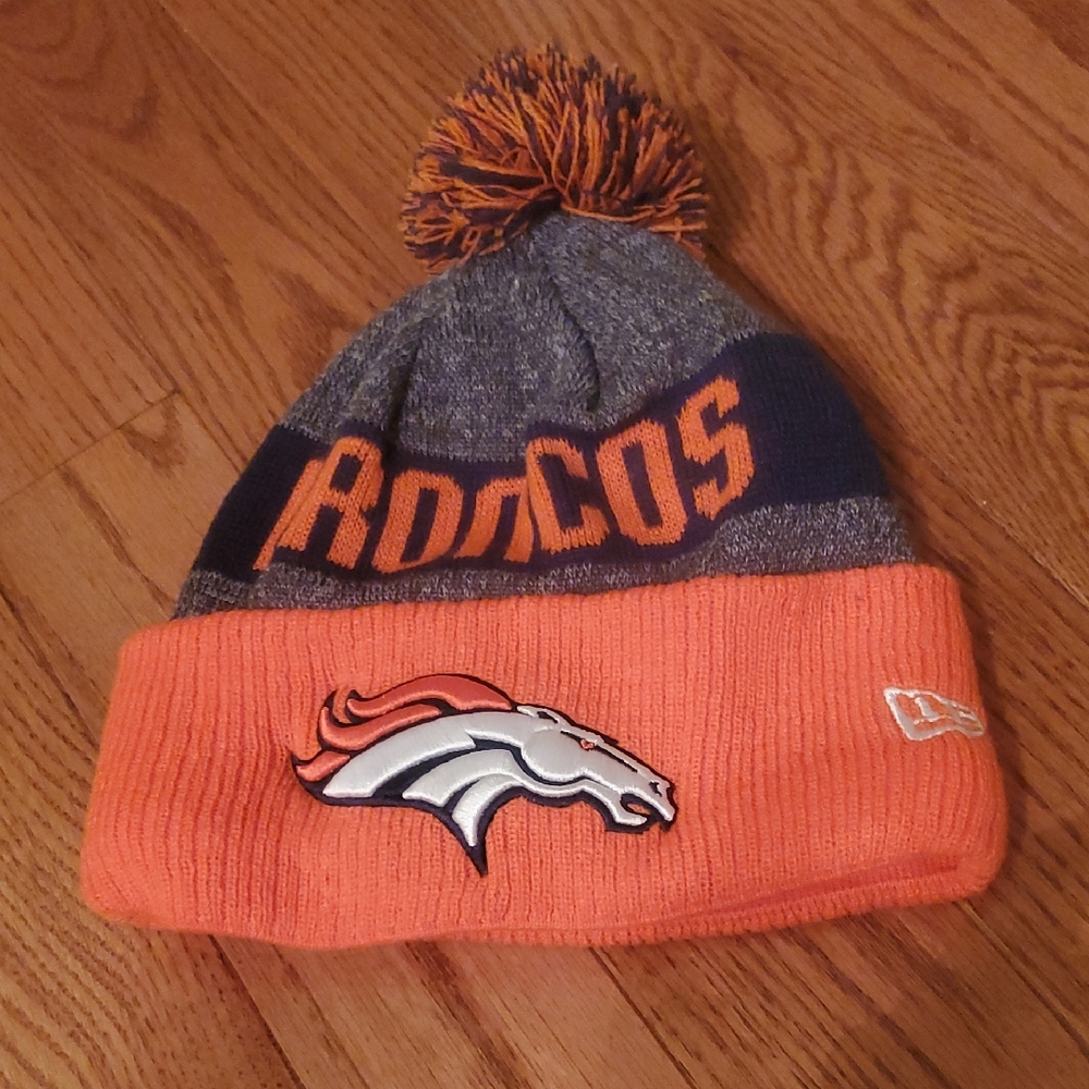 Kids Denver Broncos Knit Beanie - Orange and Gray